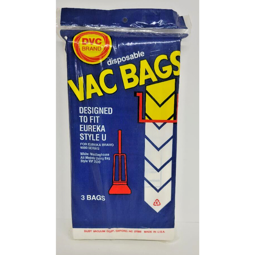 NEW DVC Disposable Vac Bags, Eureka style‎ U (3 Bags)